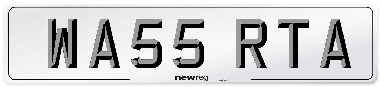 WA55 RTA Number Plate from New Reg
